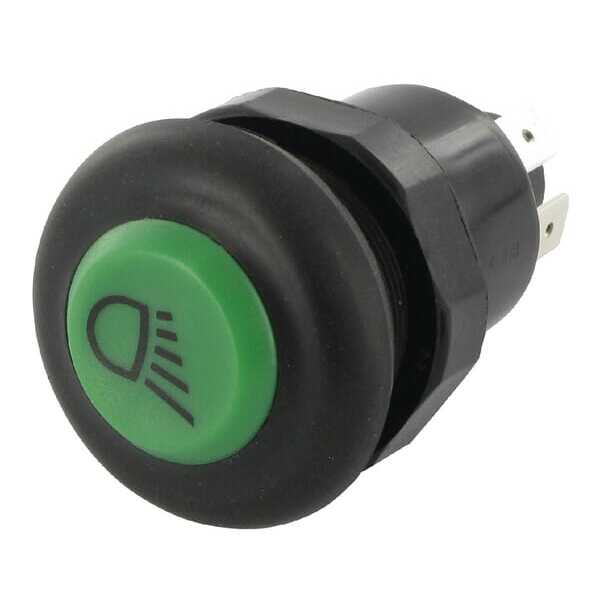 John Deere Interrupteur poussoir - 11110210PN - Interrupteur poussoir, feu de travail, rond, vert
