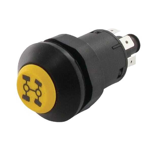 John Deere Interrupteur poussoir - 11175080PN - Interrupteur poussoir, transmission à 4 roues motrices, rond, jaune
