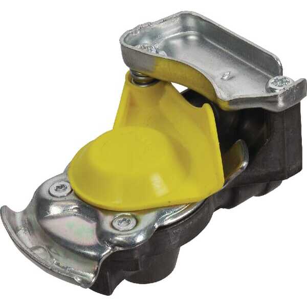 John Deere Raccord femelle automatique; système d'air à 2 conduite - 4522002120 - Tête d'attelage automatique M22x1.5 jaune