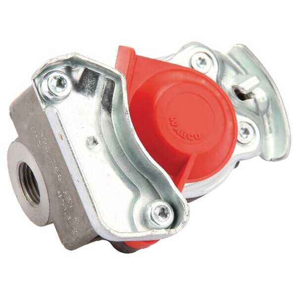 John Deere Raccord femelle automatique; système d'air à 2 conduite - 9522002210 - Tête d'attelage automatique M16x1.5 rouge