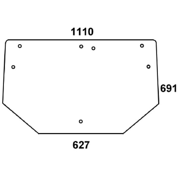 John Deere Vitres arrière - ER047360N - Vitre arrière